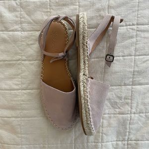 Splendid leather espadrille sandals, size 9, light mauve